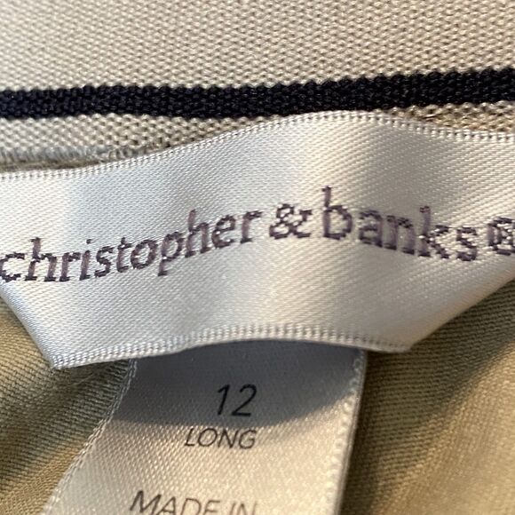 Christopher & Banks Signature Comfort Khaki Pants Tan 12 TALL (35x35) BRAND NEW - Picture 3 of 11